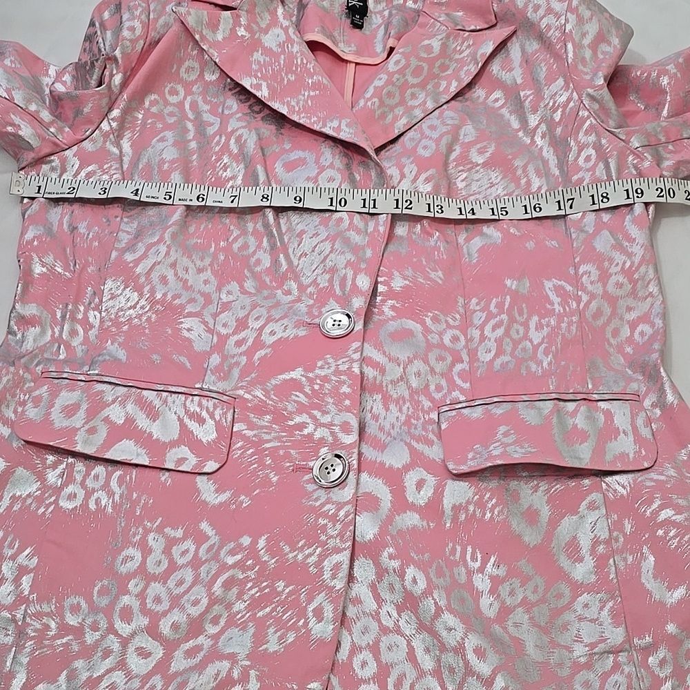berek Pink and Silver Metallic Leopard Print Blazer - Picture 5 of 10
